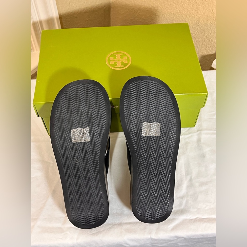 Tory Burch Black Platform Flip Flop Sandals - Picture 6 of 8